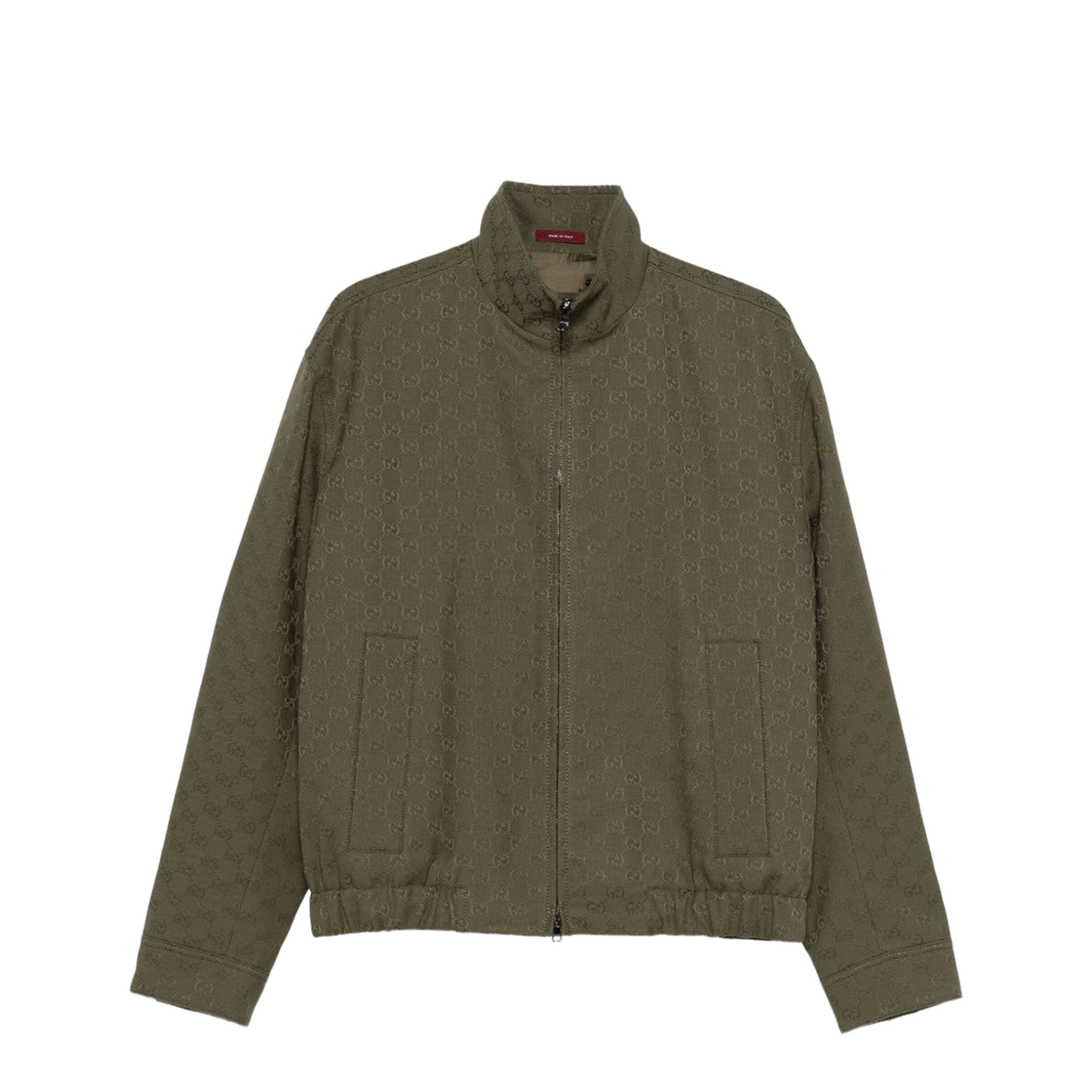 Canvas Bomber Jacket in Forest Green - Image 1