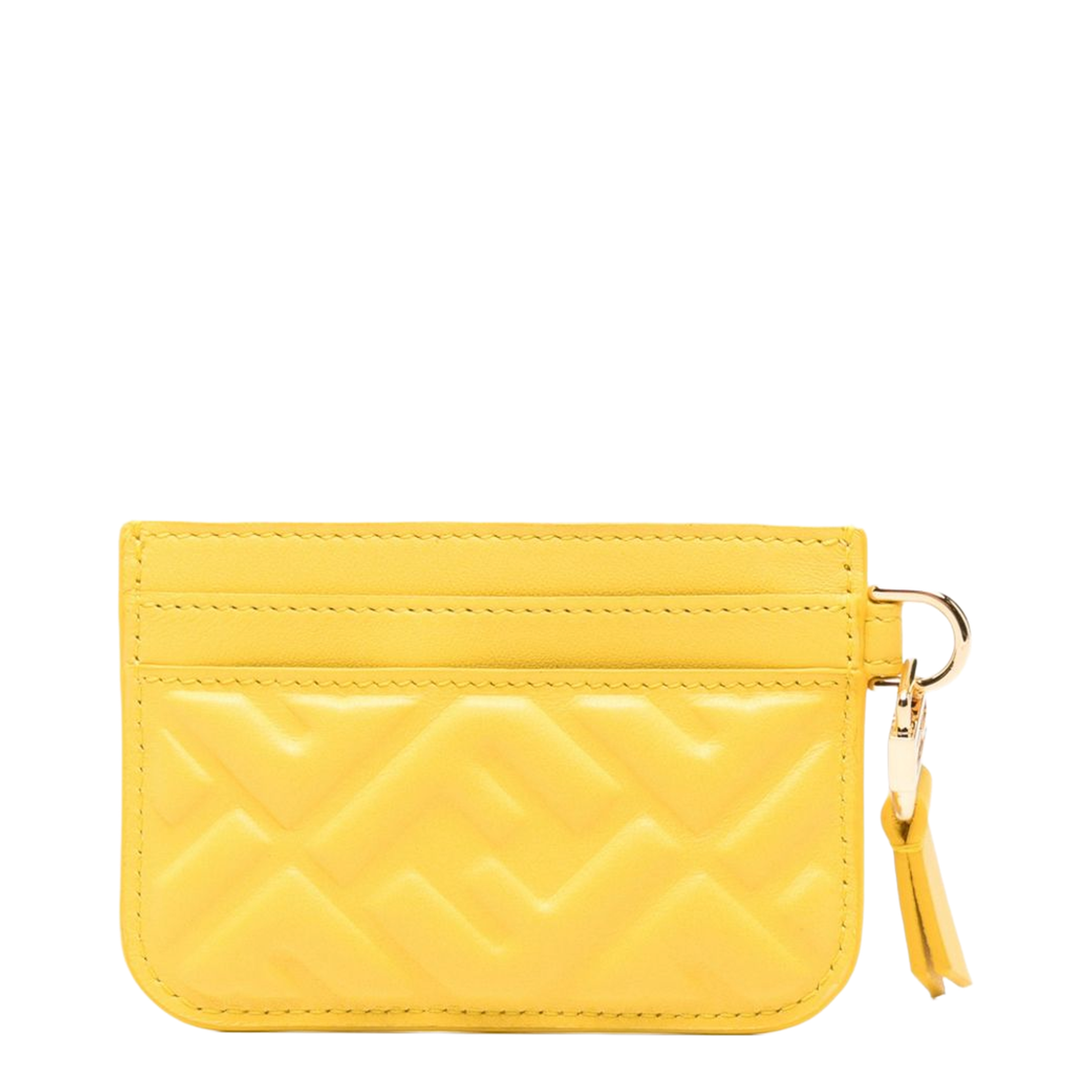 Yellow Nappa Leather Baguette Card Case with FF Motif - Image 2