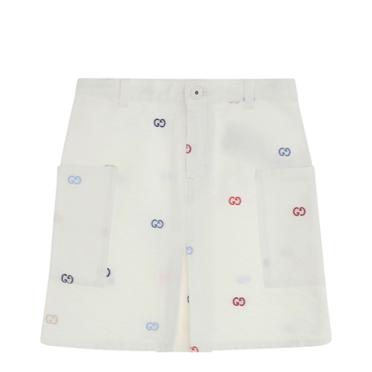 Cotton Denim Jacquard Skirt - Image 1