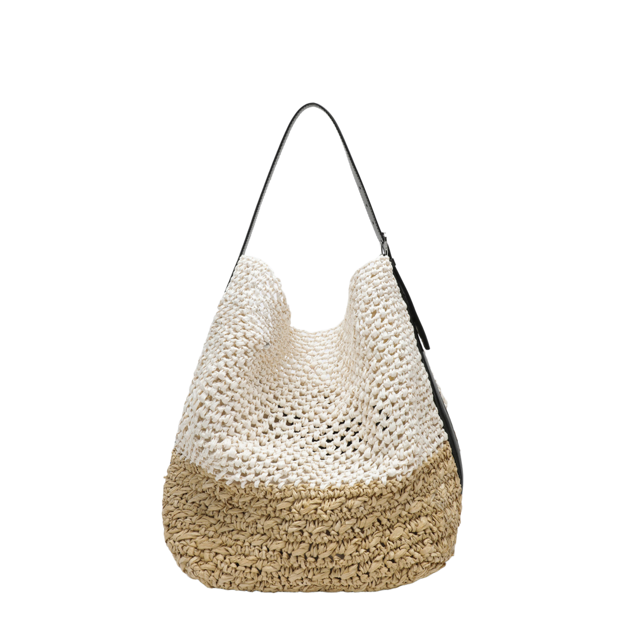 Paper Raffia Tote - Ecru/Vanilla - Image 2