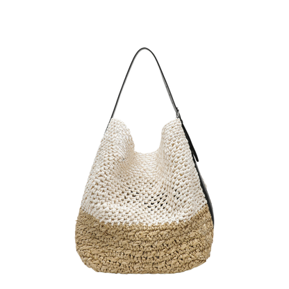 Paper Raffia Tote - Ecru/Vanilla - Image 2