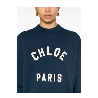 Mock-neck logo sweater in cotton fleece - Image 4