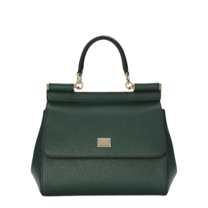 Sicily Small Calfskin Top-Handle Bag - Green - Image 1
