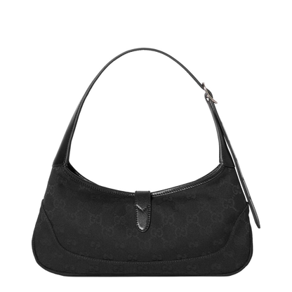 Jackie Slim Medium Canvas Shoulder Bag - Black - Image 2