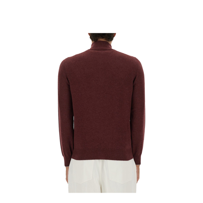 High-necked cashmere sweater with zip opening - Image 3
