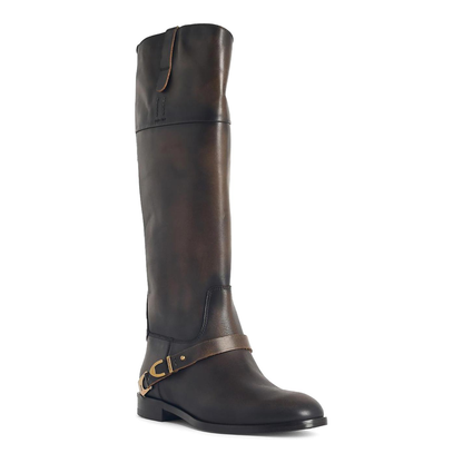 Charlie Dark Brown Leather Boots - Image 2