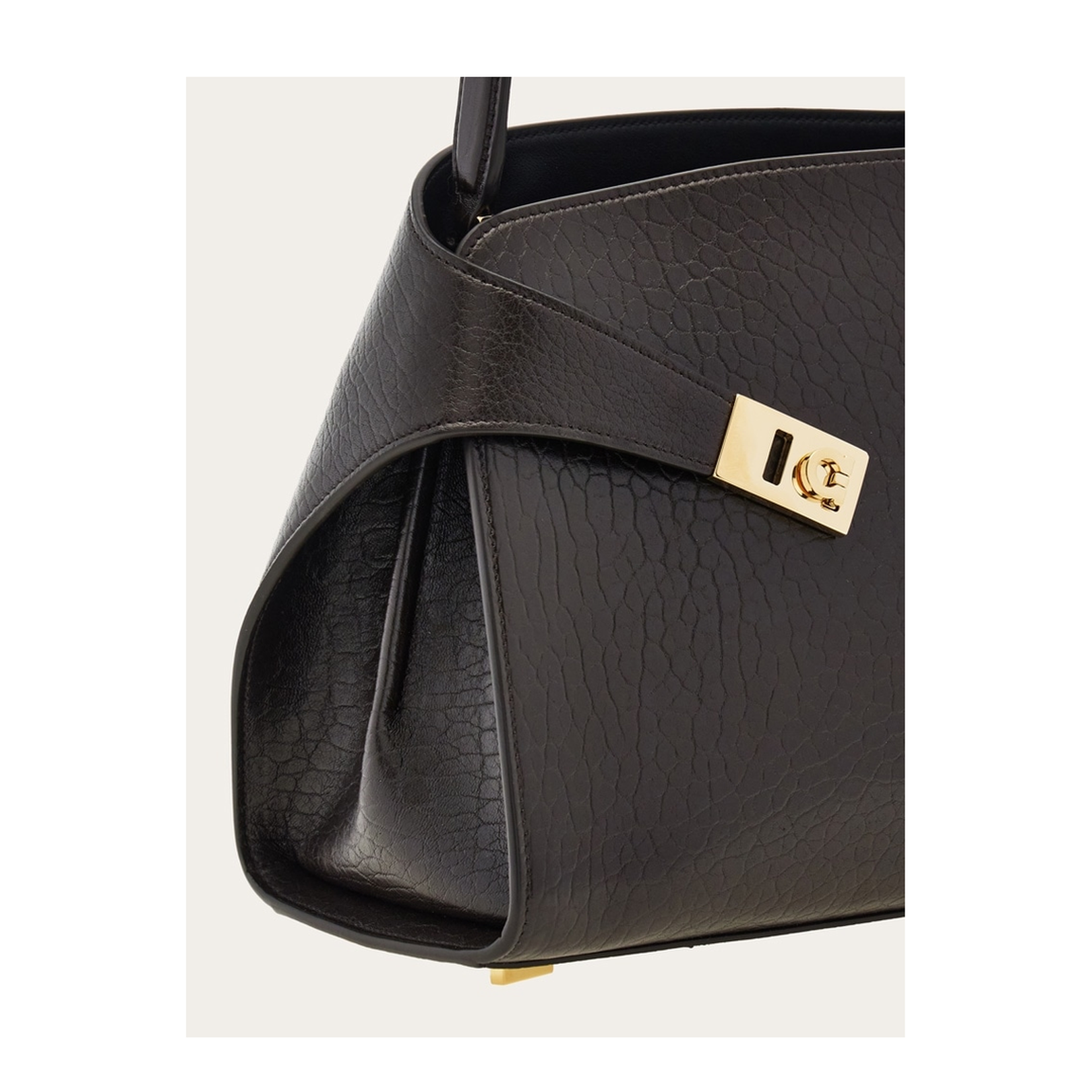 Dark Brown Leather Medium Hug Soft Shoulder Bag - Image 5