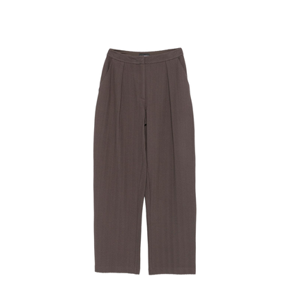 Brown Chevron Motif Pleated Front Straight Leg - Image 1
