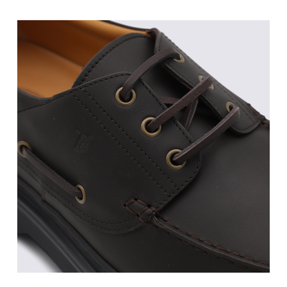Coffee Brown Front Button Fastening Moc Stitching - Image 8