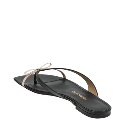 Mini Bow Flip-Flop Black and Powdery - Image 2