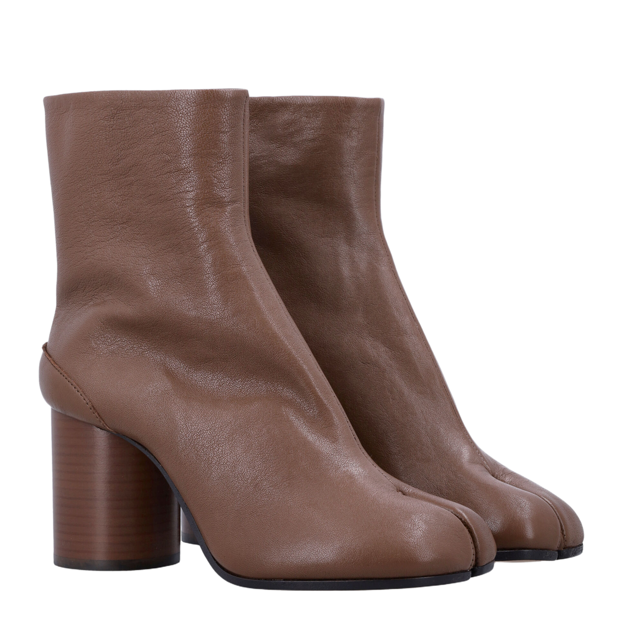 Brown Lambskin Leather Tabi Chelsea Boots - Image 6