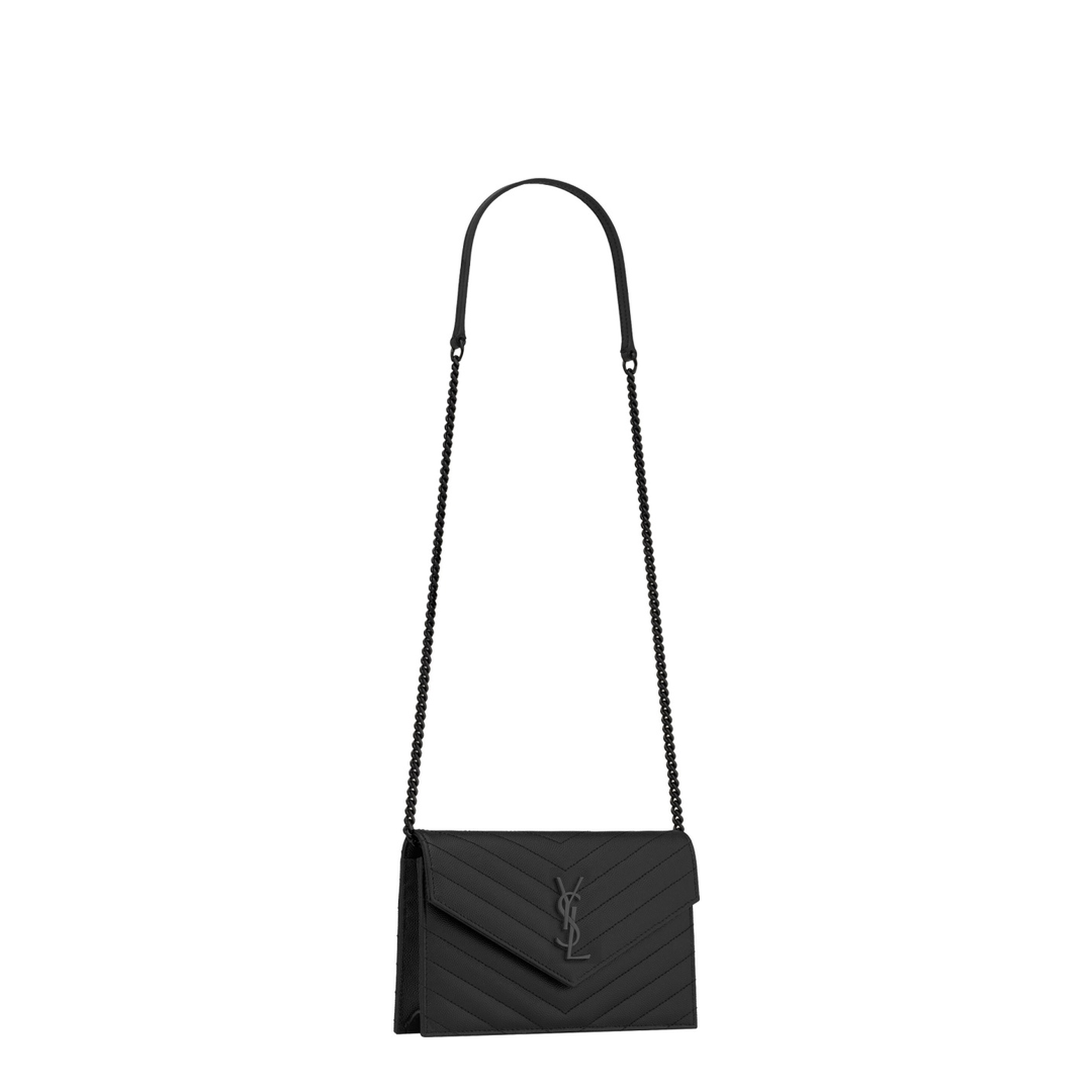 Cassandre Envelope Calfskin Chain Wallet - Noir - Image 3