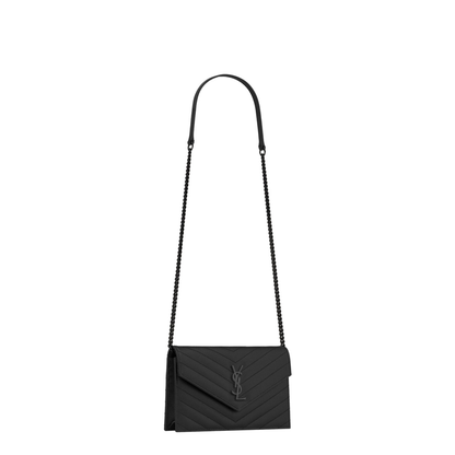 Cassandre Envelope Calfskin Chain Wallet - Noir - Image 3