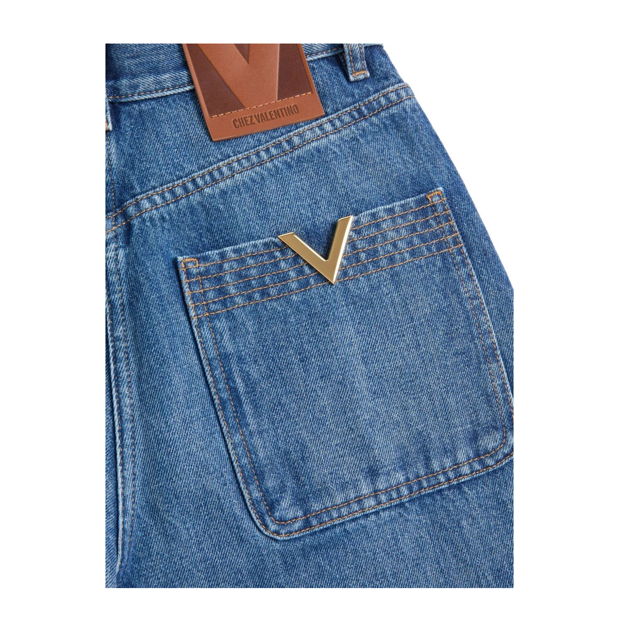 Denim Trousers with V Gold - Image 6