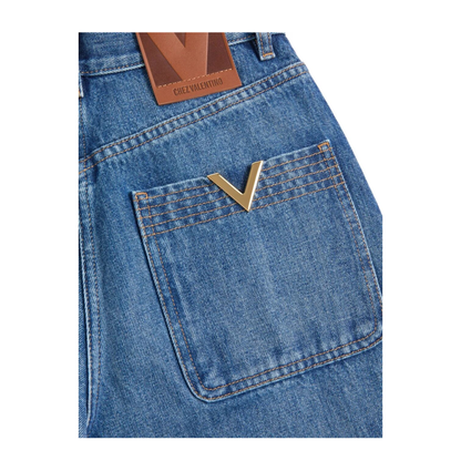 Denim Trousers with V Gold - Image 6