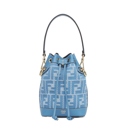 Mon Tresor Leather Bucket Bags - Pastel Blue - Image 1