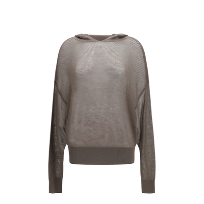 Semi-sheer Knit Hoodie - Image 1
