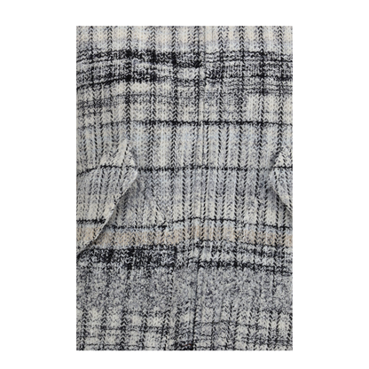 Oversized Check Wool Blend Bomber Jacket - Image 3
