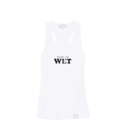 Pure White Slippery When Wet Racerback Tank Top - Image 1