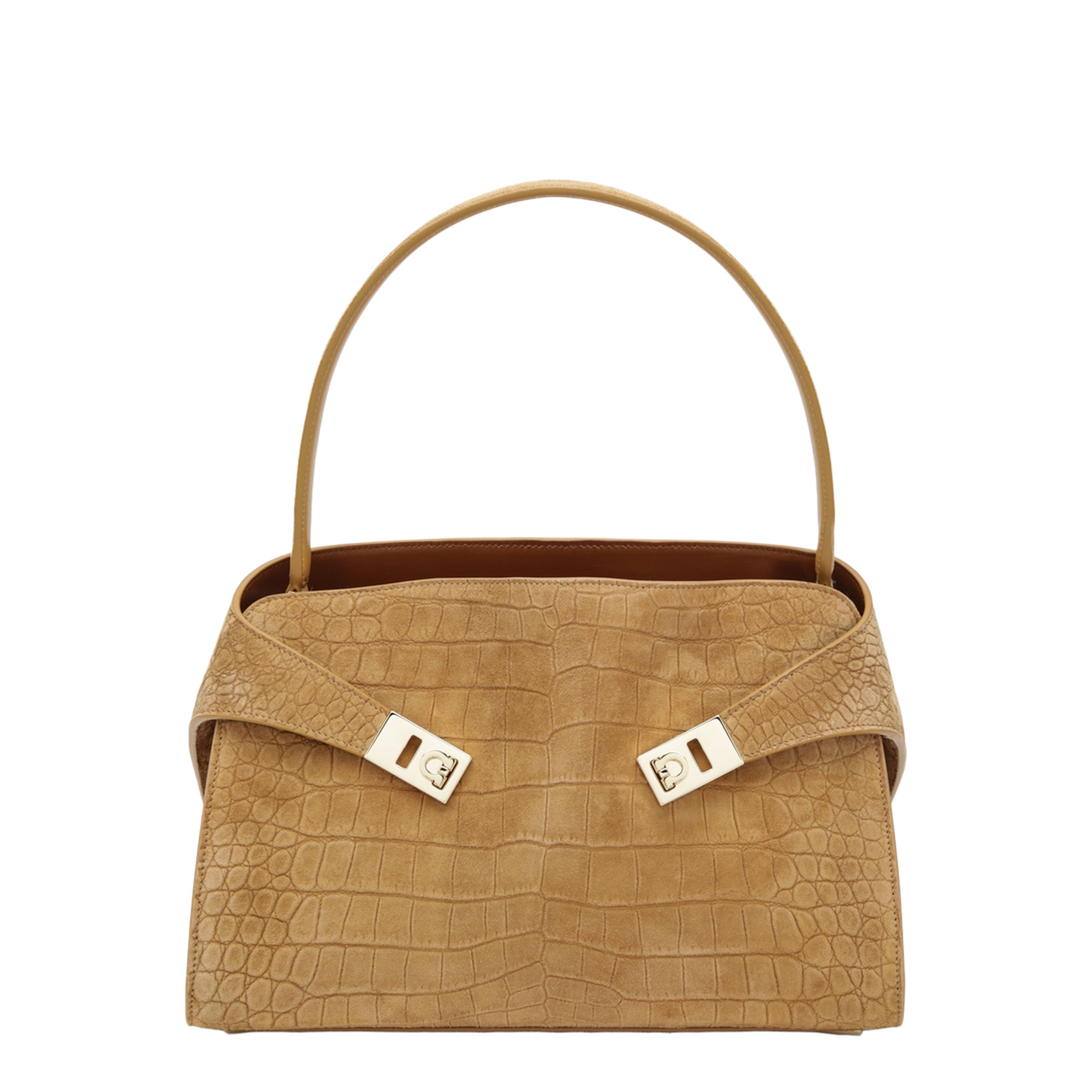 Hug Soft Medium Printed and Suede Kid Leather Shoulder Bag - Natural - Image 1