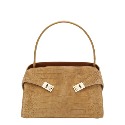 Hug Soft Medium Printed and Suede Kid Leather Shoulder Bag - Natural - Image 1
