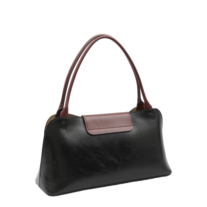 Vivian Medium Calf Leather Shoulder Bag - Aj Black Rosewood - Image 2