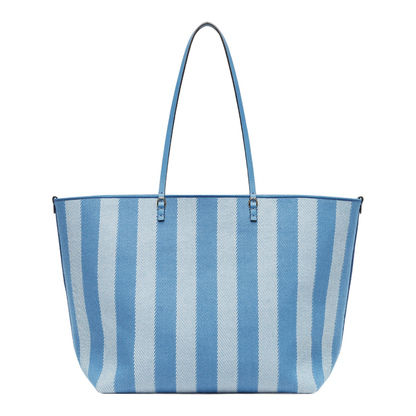 Roll Large Canvas Shopper Bags - Pastel Blue - Image 3
