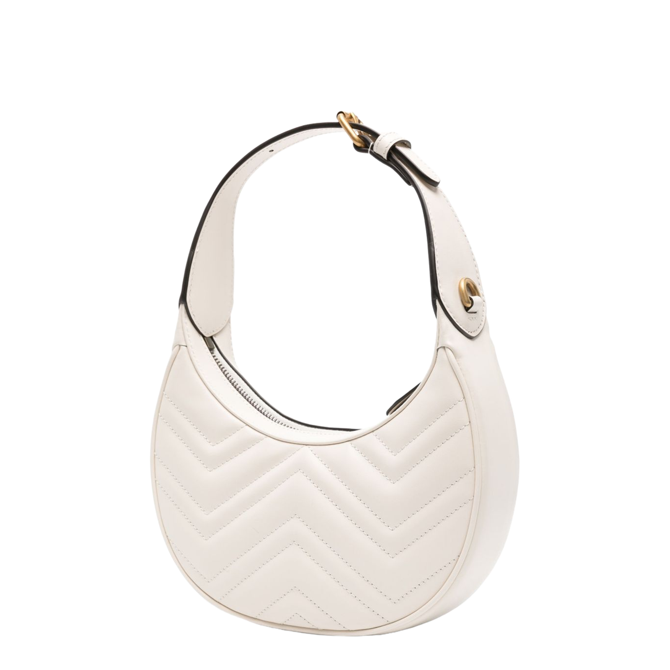 Small Shoulder Bag in White Leather - Image 3