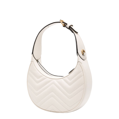 Small Shoulder Bag in White Leather - Image 3