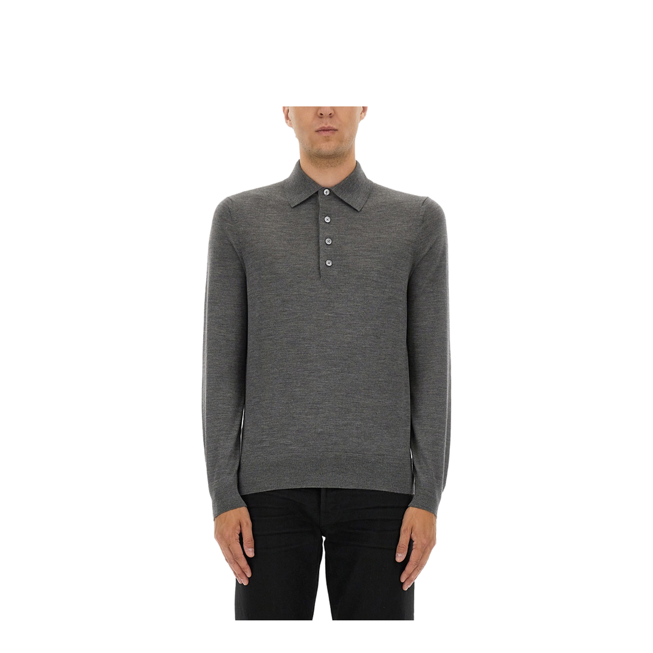 Fine Merino Virgin Wool Polo Shirt - Image 1