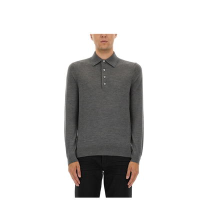 Fine Merino Virgin Wool Polo Shirt - Image 1