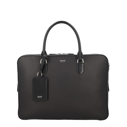 Black Leather Top Handle Bag - Image 1