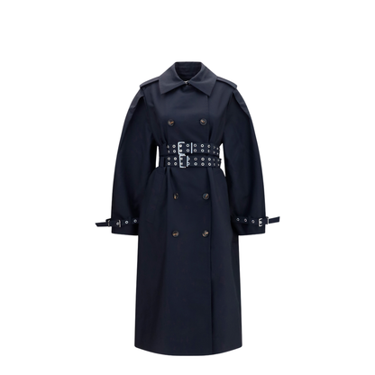 Double-breasted cotton Trench Coat with double belt - Image 1