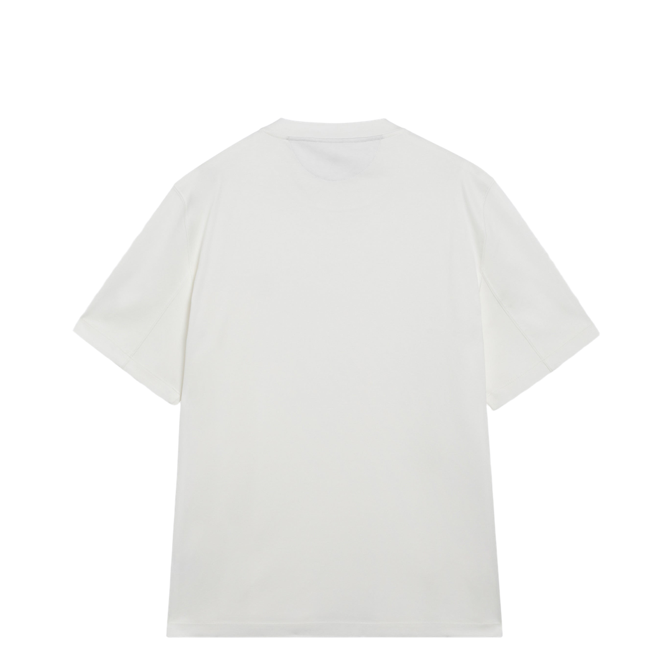 Crew-neck Cotton Jersey T-shirt with Logo in Off White - Image 2