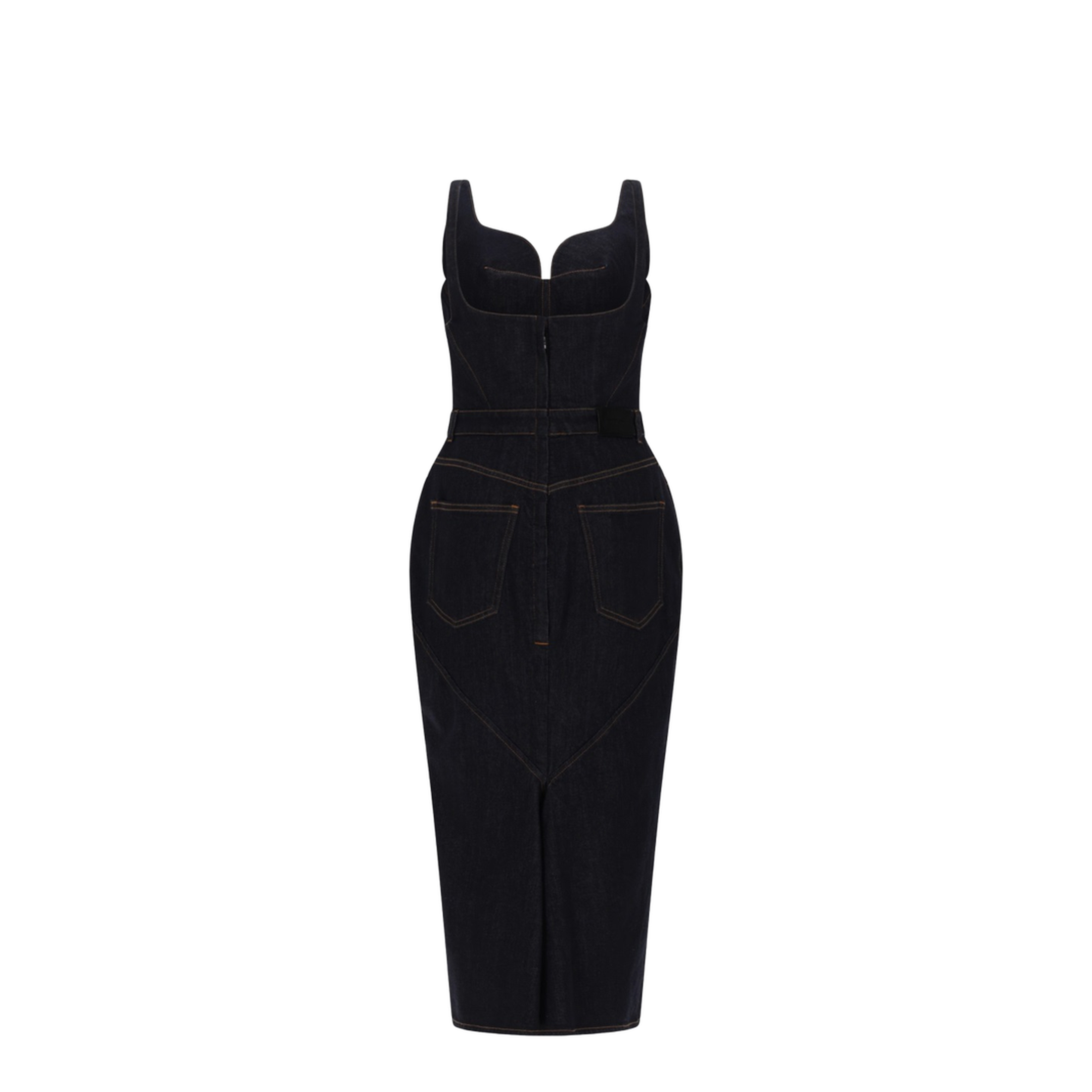Sheath Dress In Raw Denim - Image 3