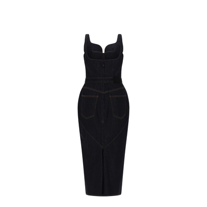 Sheath Dress In Raw Denim - Image 3