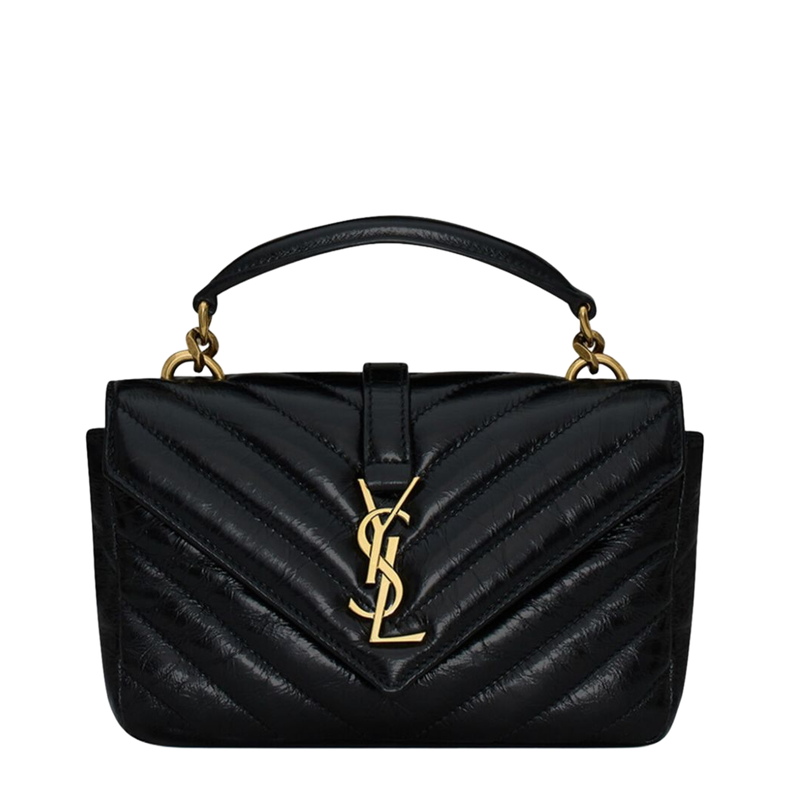 College Mini Leather Shoulder Bags - Black - Image 1