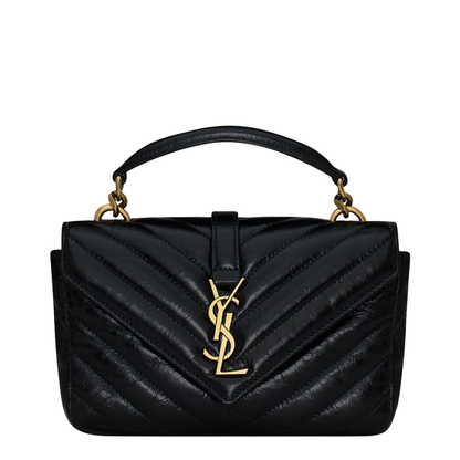 College Mini Leather Shoulder Bags - Black - Image 1