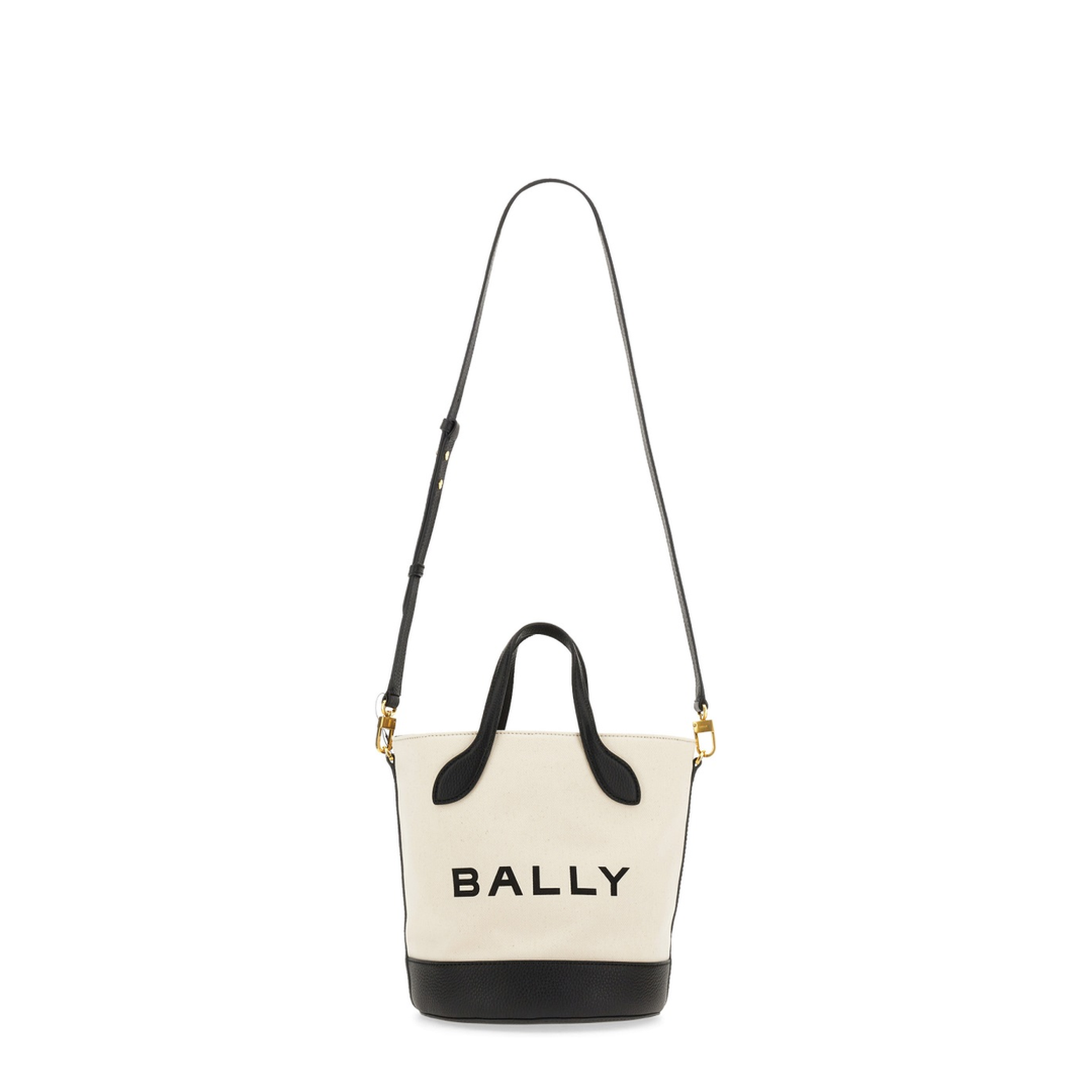 Bar Bucket Bag Medium Fabric - Natural and Black - Image 2