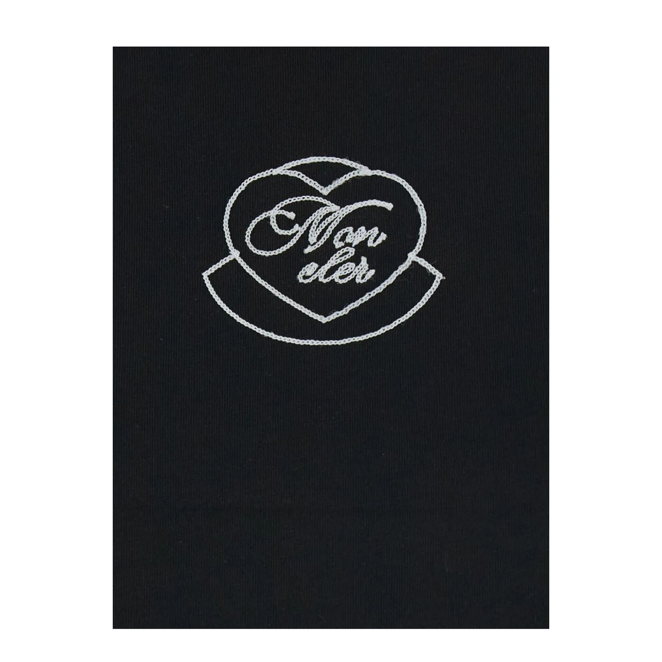 Embroidered Heart Logo Cotton T-Shirt Black - Image 3