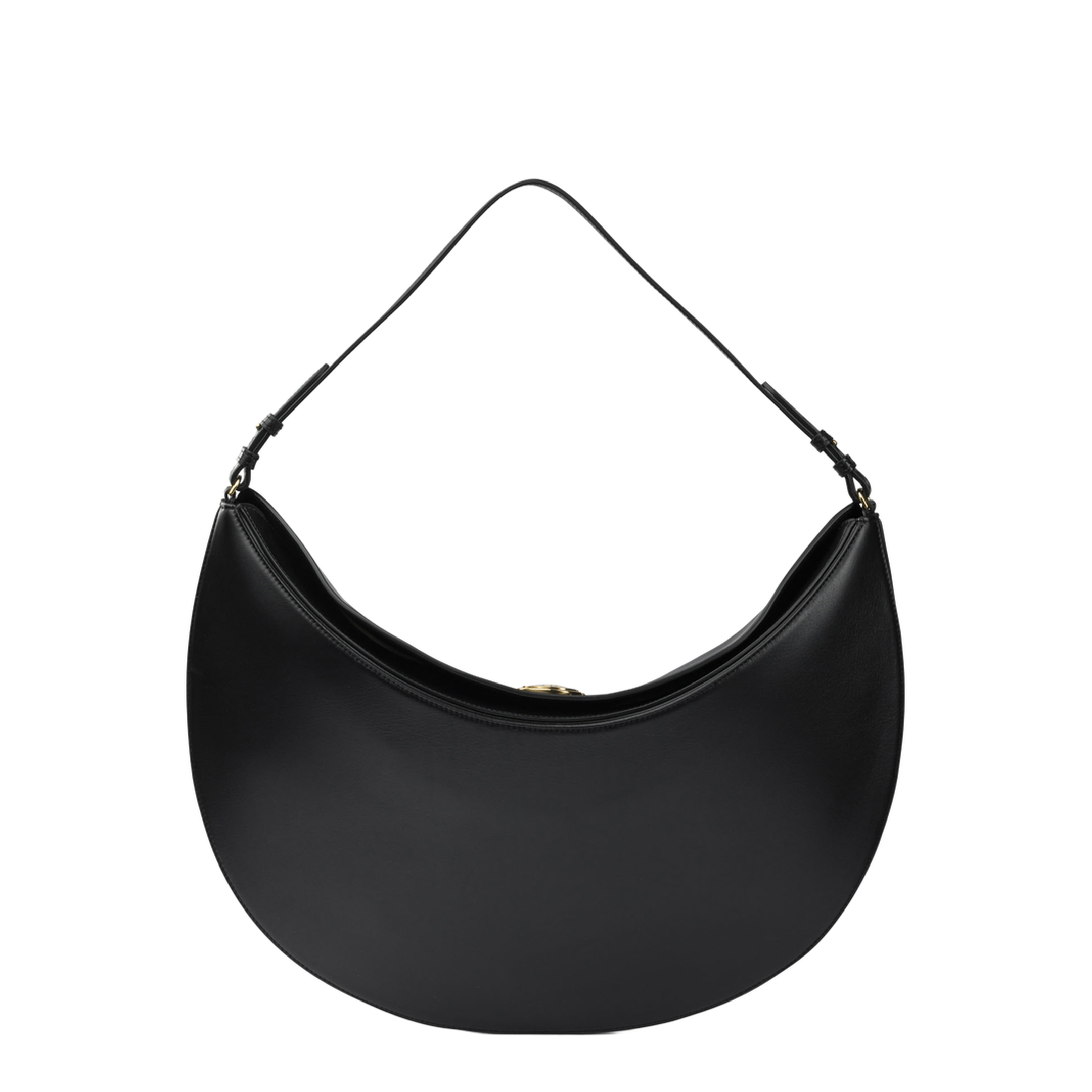 Ovalo Calf Leather Shoulder Bag - Black - Image 1