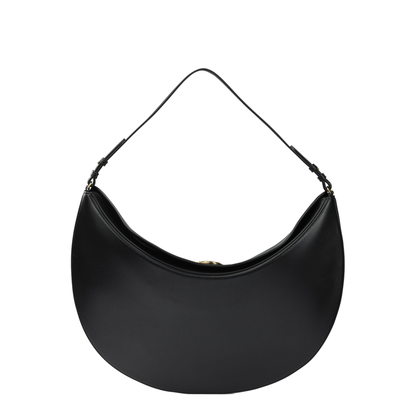 Ovalo Calf Leather Shoulder Bag - Black - Image 1