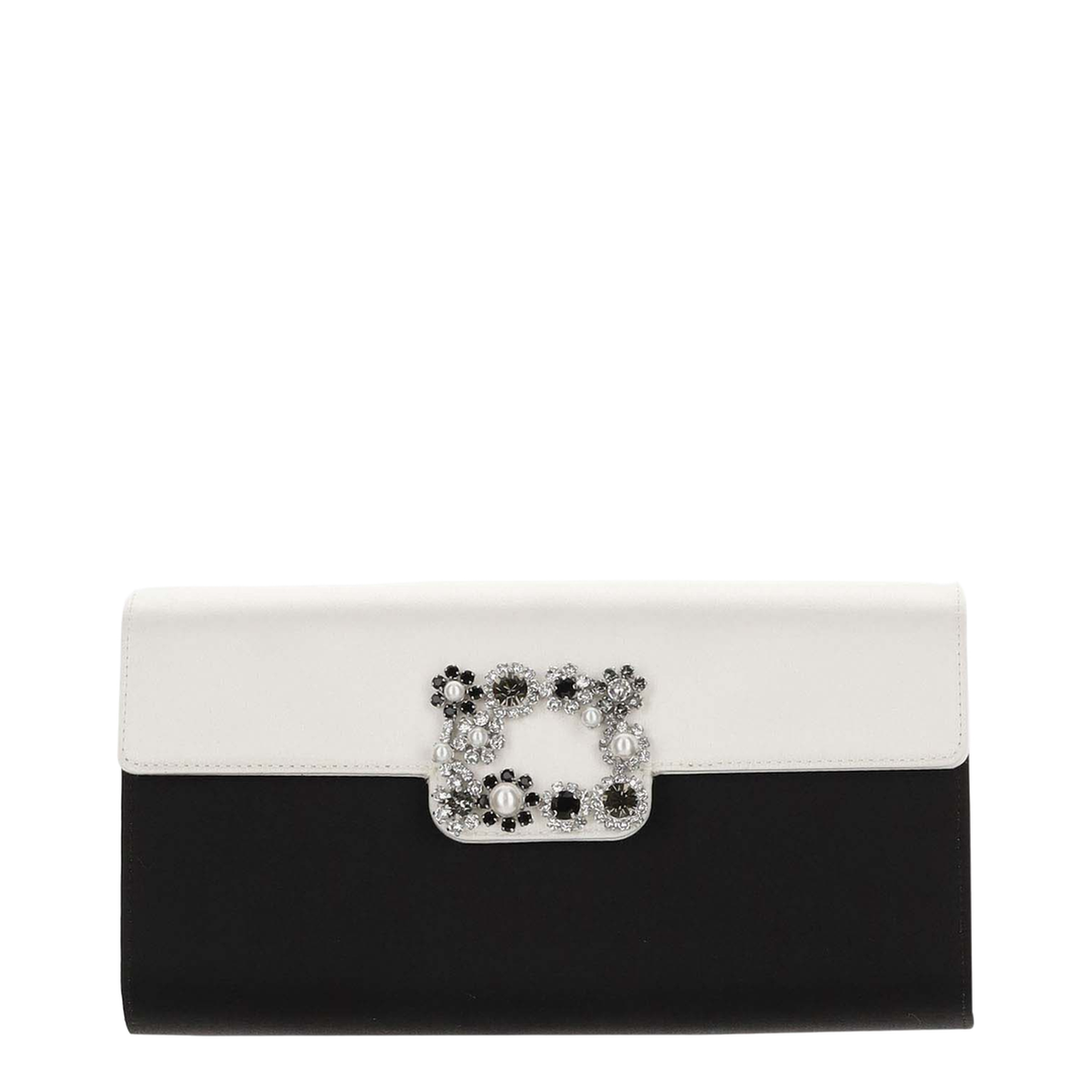 Flower Strass Satin Clutch - Image 1