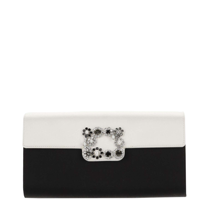 Flower Strass Satin Clutch - Image 1