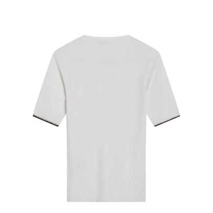 White Cashmere and Silk Knit Top - Image 2