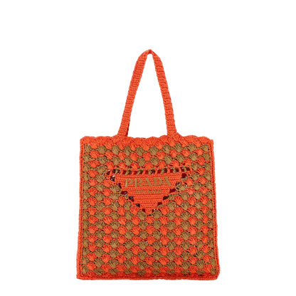 Two-tone Raffia Shopping Bag - Image 1