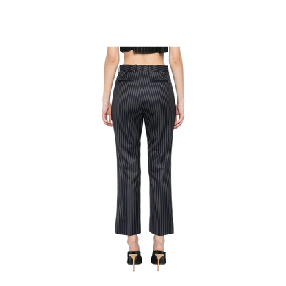 Striped Trousers Navy Wool Tailored Fit - Image 4