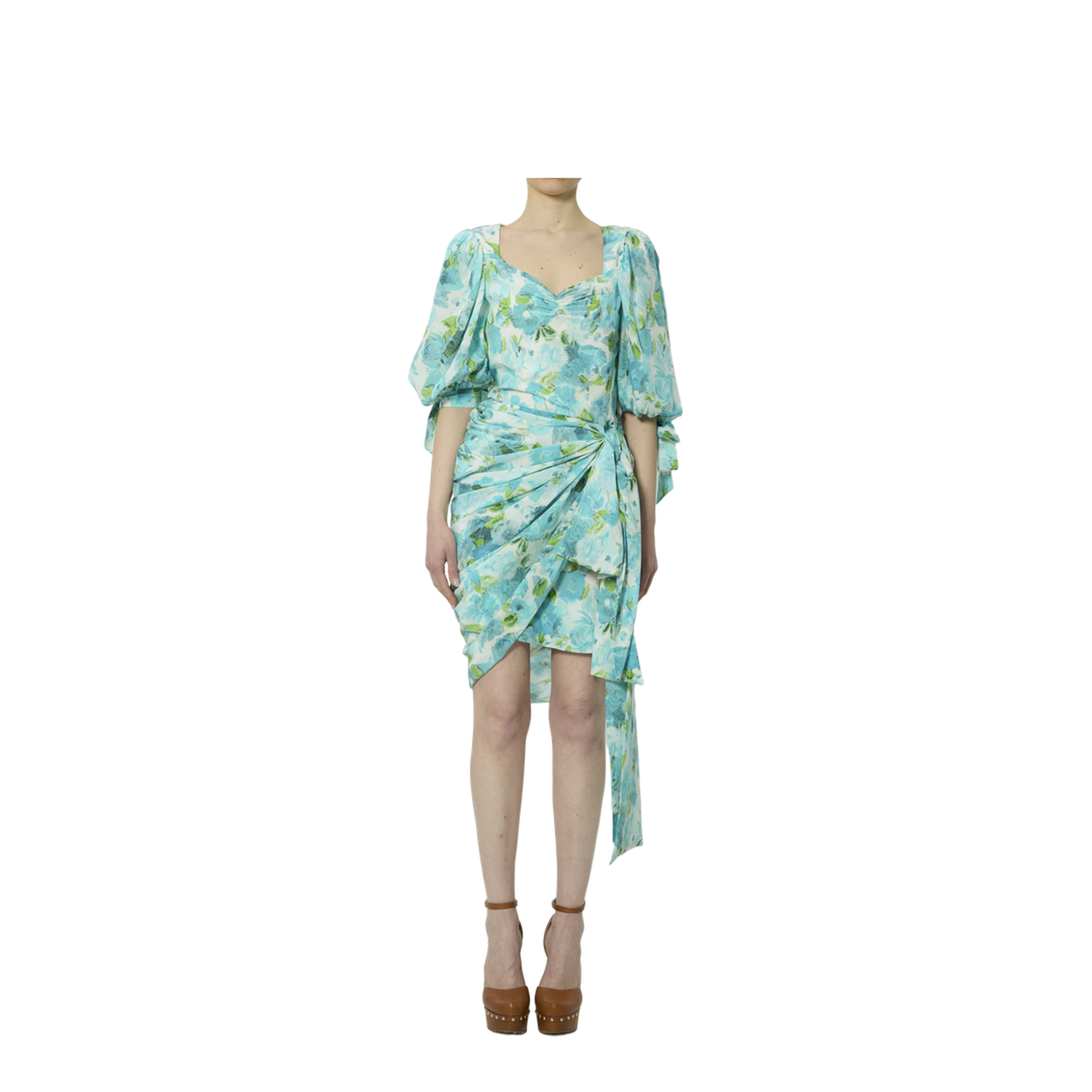 Printed Silk Midi Dress - Image 1