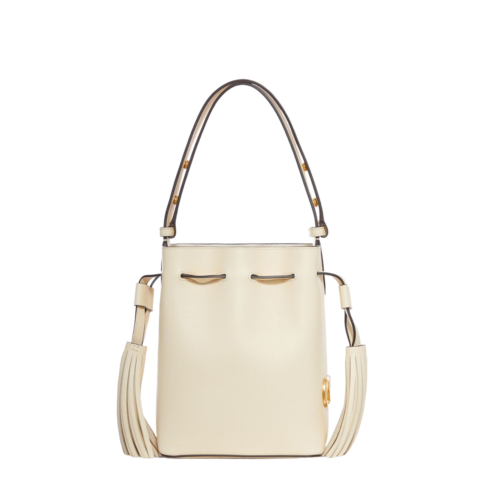 Leather Bucket Bag White - Image 1