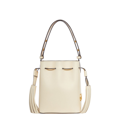 Leather Bucket Bag White - Image 1